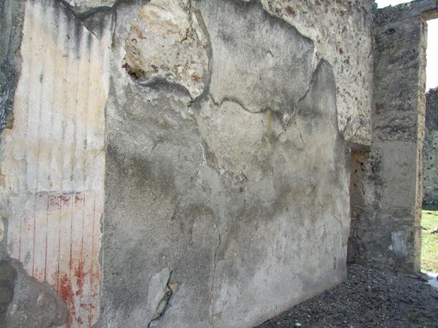 VI.15.5 Pompeii. March 2009. Garden area 11. looking north along west wall.