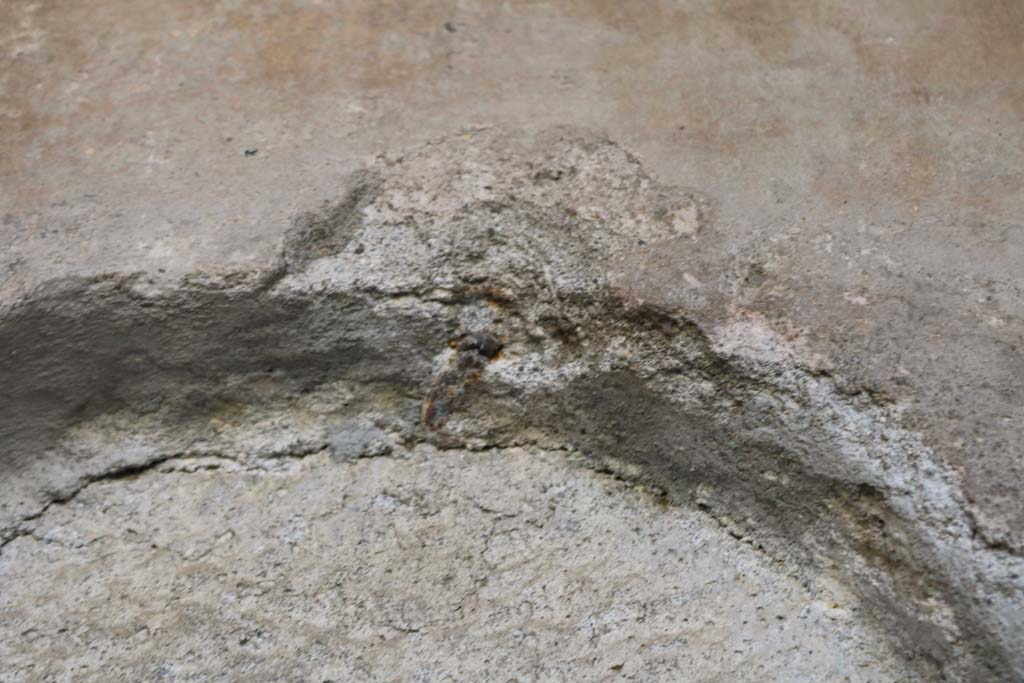 VI.16.7 Pompeii. December 2018. 
South wall of south portico, detail from site of Relief of Venus and cupid (see below). Photo courtesy of Aude Durand.
