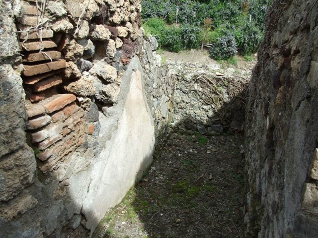 VI.16.27 Pompeii.  March 2009.  Small Corridor, looking North to Portico area, with Doorway to Room 10, on right.