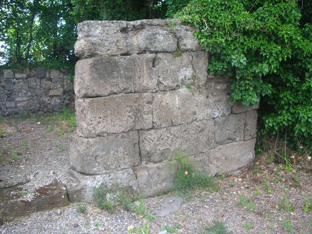 VI.17.1 Pompeii. May 2010.
Looking west towards doorway and detail of wall of room in north-west corner. Photo courtesy of Ivo van der Graaff.