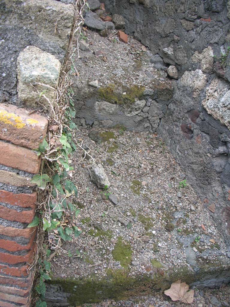 VI.17.1 Pompeii. May 2010.
Looking north-east into small room, latrine or corridor on north side of hearth. Photo courtesy of Ivo van der Graaff.