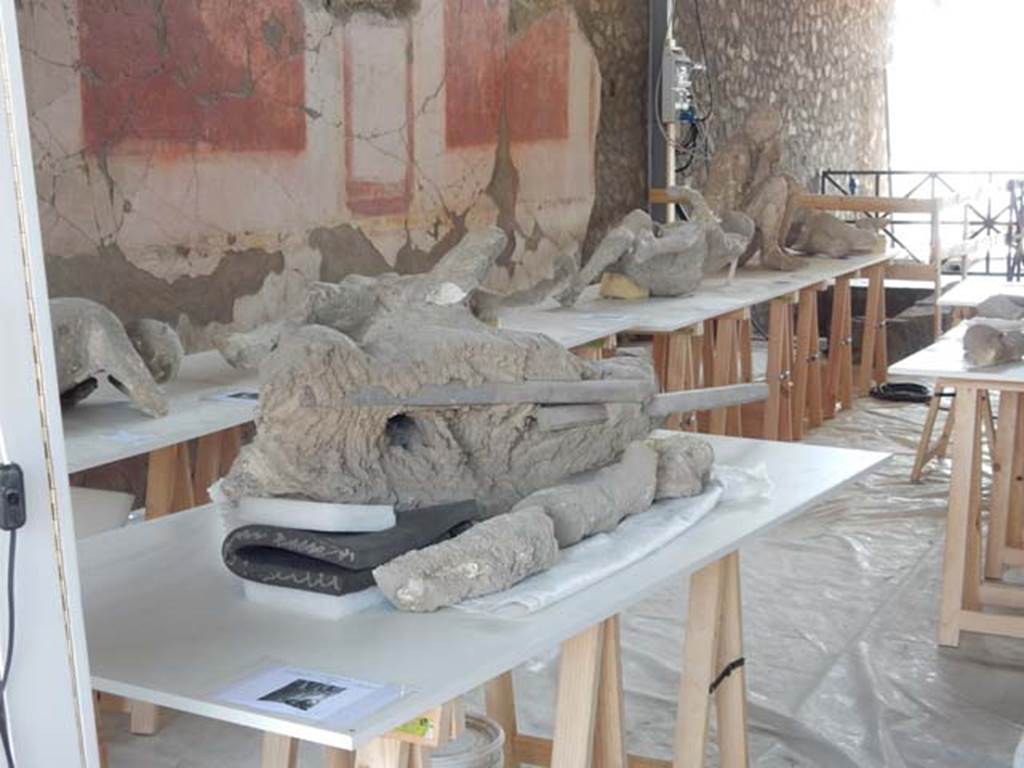 VI.17.42 Pompeii. May 2015. Looking towards the south side of the atrium.
Photo courtesy of Buzz Ferebee.
