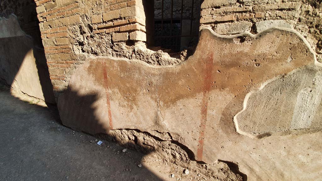 VII.1.8 Pompeii. July 2021. Corridor H, north wall with detail of remaining decoration.
Foto Annette Haug, ERC Grant 681269 D�COR

