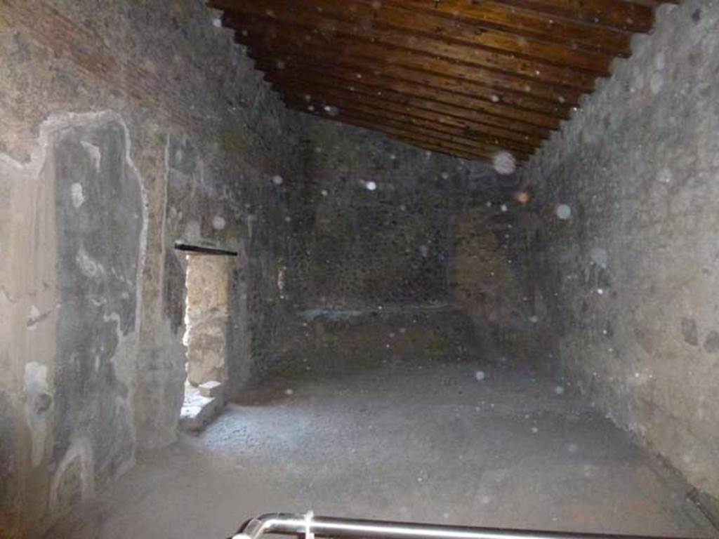 VII.1.8 Pompeii. June 2012. Room 8, anteroom of women�s baths, looking south. The doorway to praefurnium 7 is on the left. Photo courtesy of Michael Binns.