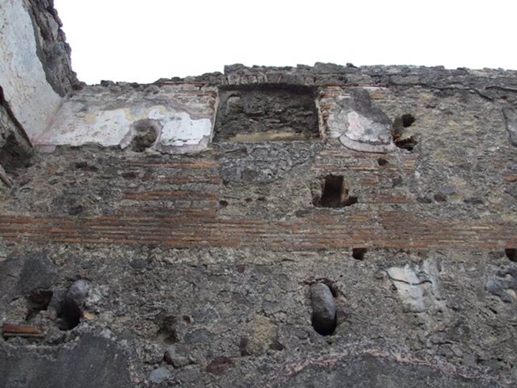 VII.1.8 Pompeii. December 2007. Room 8, women�s baths anteroom, east wall showing upper floors.