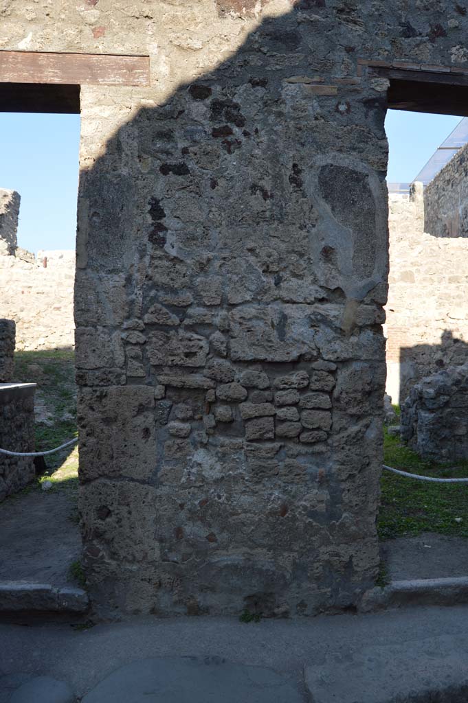 VII.1.44/45 Pompeii. October 2017. Pilaster between entrance doorways.
Foto Taylor Lauritsen, ERC Grant 681269 D�COR.


