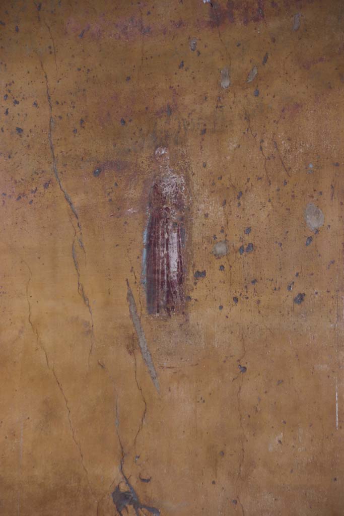 VII.1.47 Pompeii. September 2021.
Exedra 10, detail of Euterpe, from middle of side panel at west end of north wall.
Photo courtesy of Klaus Heese.