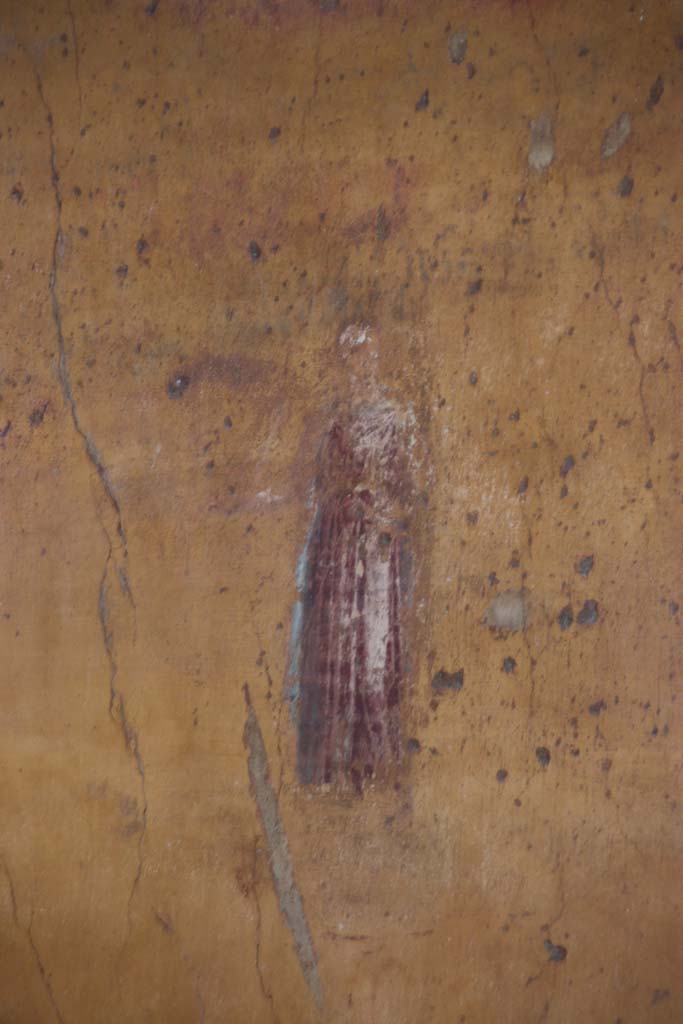 VII.1.47 Pompeii. September 2017. Exedra 10, detail of Euterpe, from middle of side panel at west end of north wall.
Photo courtesy of Klaus Heese.