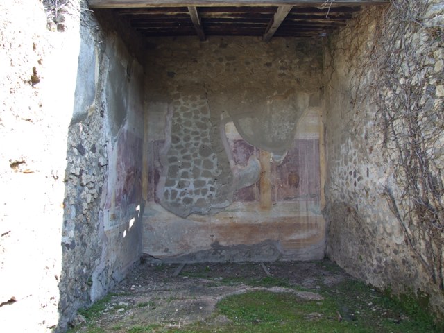 VII.2.16 Pompeii. March 2009. Room 10. Oecus. North wall.