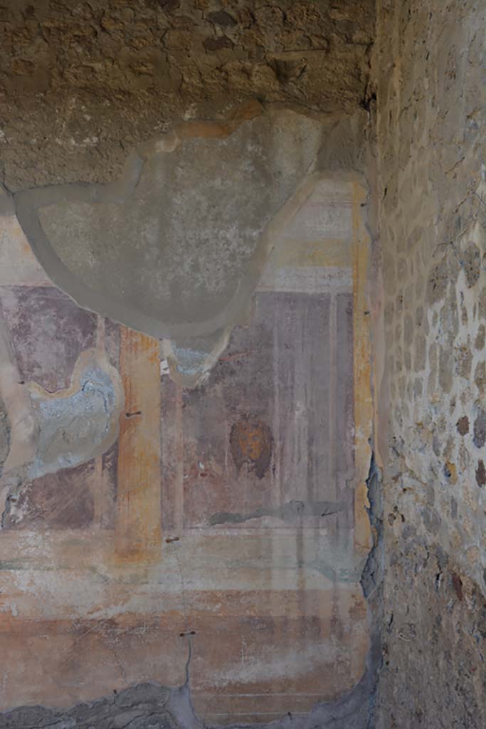 VII.2.16 Pompeii. October 2019. Oecus 10, detail from east wall at south end.
Foto Annette Haug, ERC Grant 681269 D�COR.


