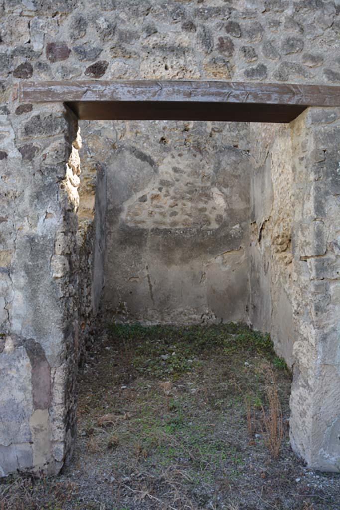 VII.2.16 Pompeii. March 2009. Detail in rear wall of Lararium Niche.