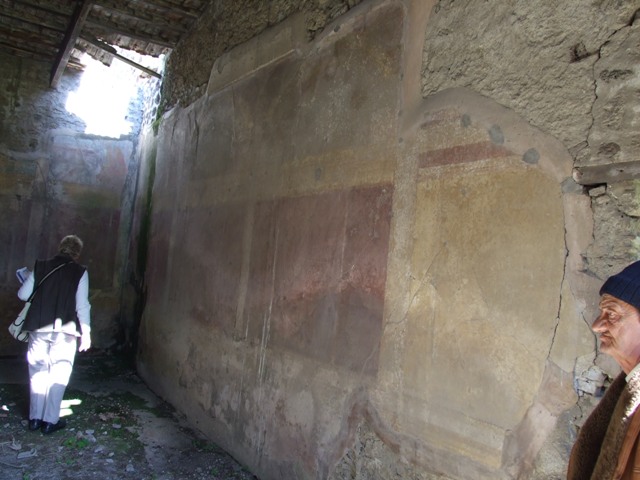 VII.2.16 Pompeii. March 2009. Room 20, painted wall decoration in triclinium.
