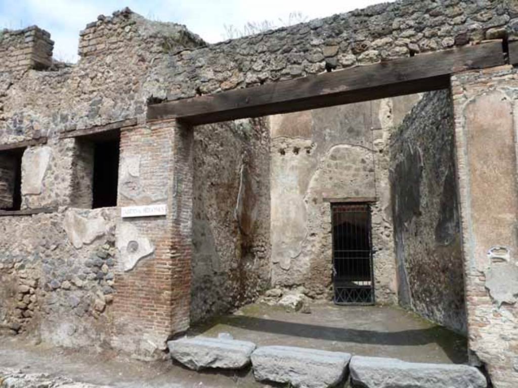 VII.2.44 Pompeii.  December 2007.    North wall with base of staircase and door to atrium of VII.2.45.