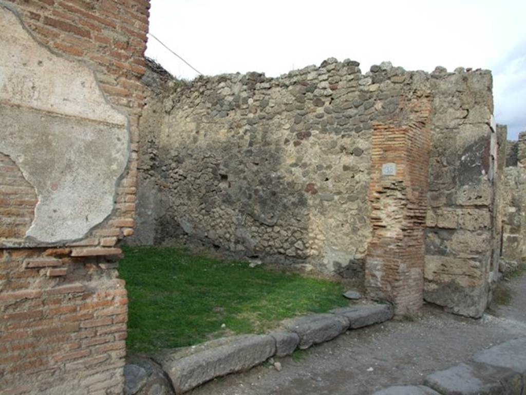 VII.2.46 Pompeii. December 2007. Base of staircase to upper floor against west wall.