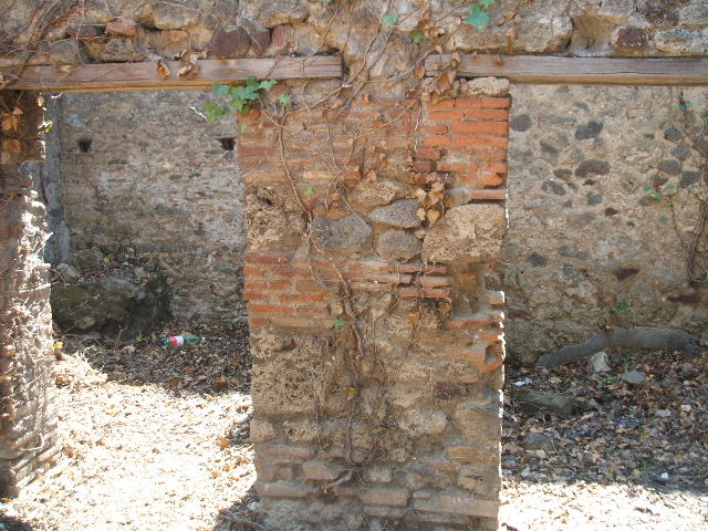 VII.3.4 Pompeii. March 2009. Doorway to small room or storeroom in south wall, on west side of garden.