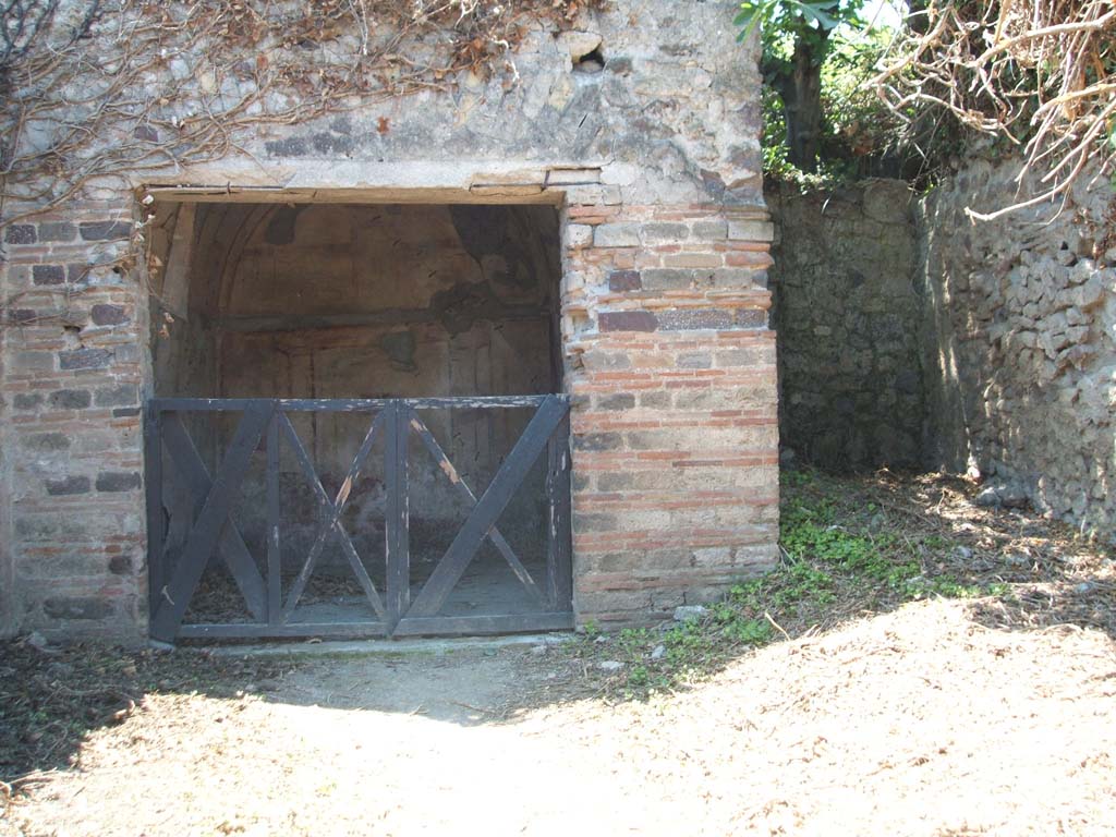 VII.3.21 Pompeii. May 2005. West wall of vaulted triclinium.