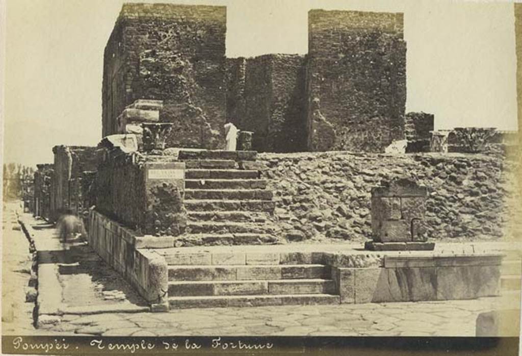 VII.4.1 Pompeii. Undated photograph by Mauri, numbered 011. Looking east to temple. Photo courtesy of Rick Bauer.
