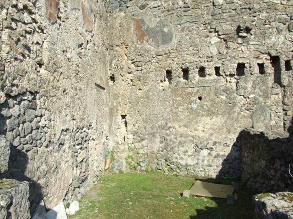 VII.4.31 Pompeii. March 2009. Room 8. North and East wall.