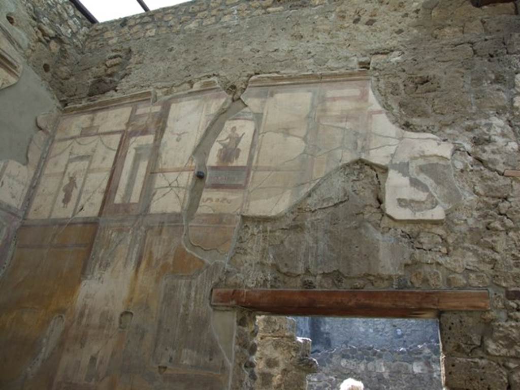 VII.4.31 Pompeii. March 2009. Room 12. Oecus. Upper West wall.