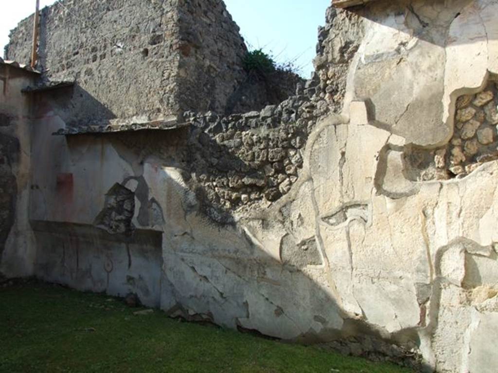 VII.4.31 Pompeii. March 2009. Room 21. Triclinium. North wall.