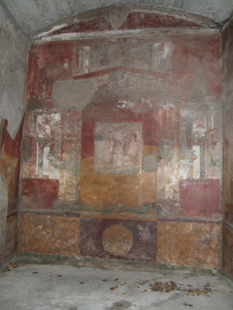 VII.4.48 Pompeii. March 2009. Peristyle. South wall. Painting of hunt scene.