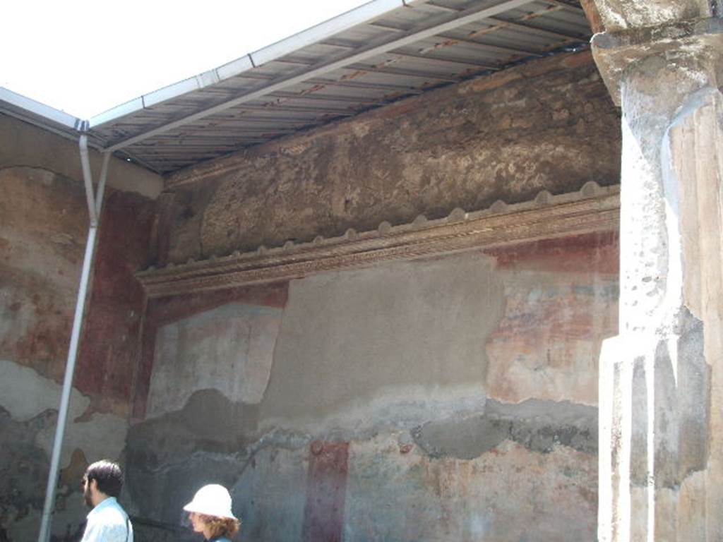 VII.4.48 Pompeii. May 2005. Peristyle. West wall.