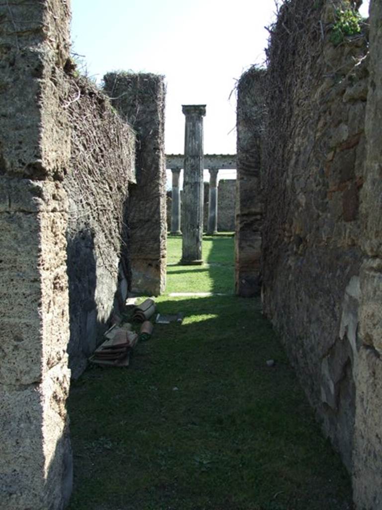 VII.4.57. Pompeii. March 2009. Room 8. Corridor to peristyle, looking south.