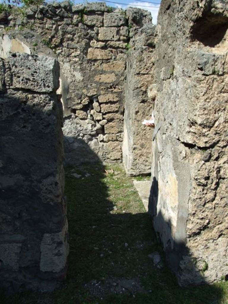 VII.4.57. Pompeii. March 2009. Room 9. Ala. North wall with small door to Room 10.