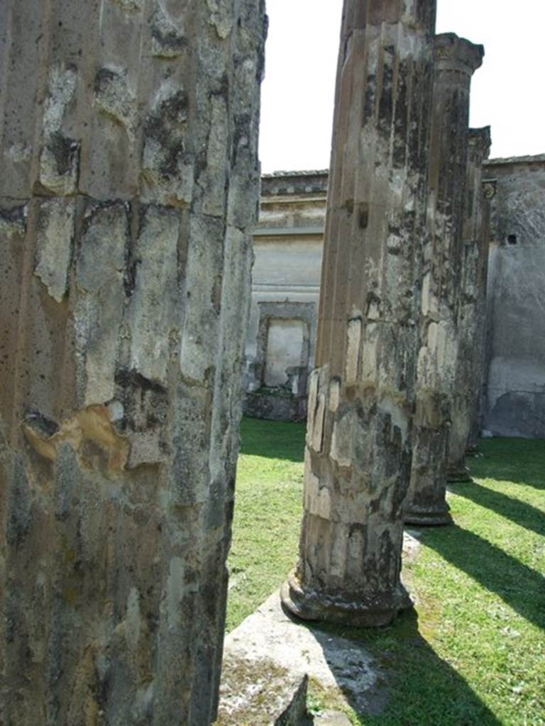 VII.4.57. Pompeii. March 2009. Columns on north side of Peristyle.