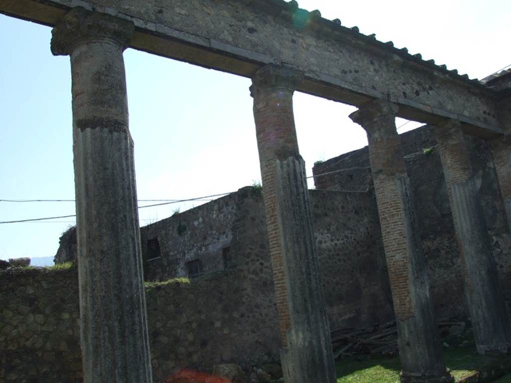 Peristyle. West wall. Peristyle. Columns on south side, showing masonry inner core.