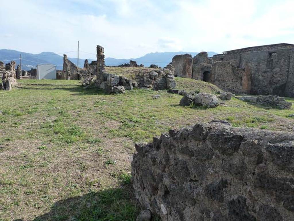 VII.6.7 Pompeii. September 2015. Looking south-west across site of atrium.