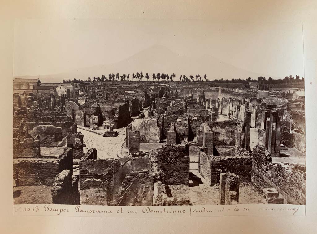 VII.6.11 Pompeii. Photograph by M. Amodio, from an album dated April 1878.
Looking north across north side of Reg. VII, Ins. 6, the entrance doorway of VII.6.11 can be seen on the lower right.
The entrance doorway to VII.6.7 can be seen on the lower left. Photo courtesy of Rick Bauer.