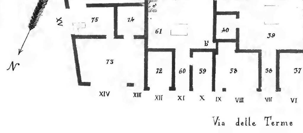 VII.6.12 Pompeii. 1910 plan by Spano. See Notizie degli Scavi di Antichit�, 1910, fig. 1, p. 437.