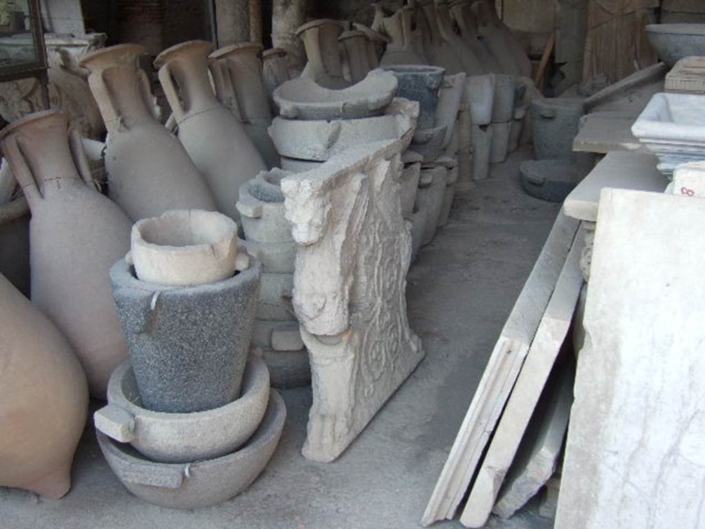 VII.7.29 Pompeii. May 2006. Items in storage.