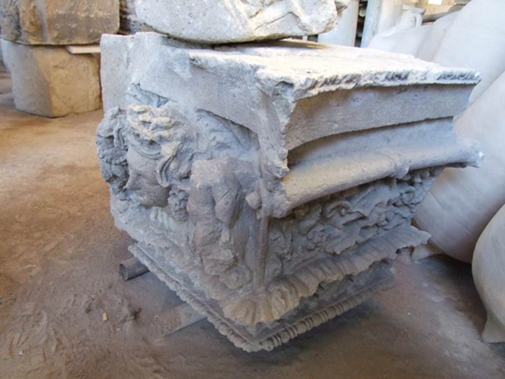 VII.7.29 Pompeii. December 2006. Items in storage. Capital from house doorway at V.1.7.