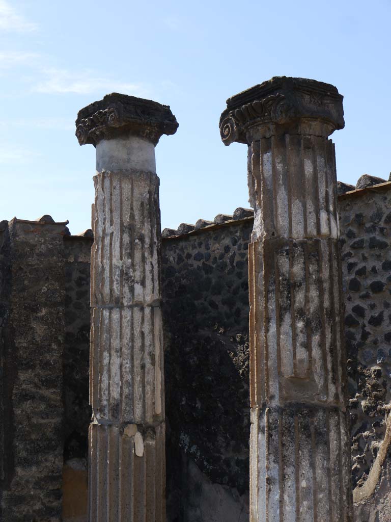 VII.8.01 Pompeii. September 2018. Columns in south-west corner near, near west wall.
Foto Anne Kleineberg, ERC Grant 681269 DÉCOR.