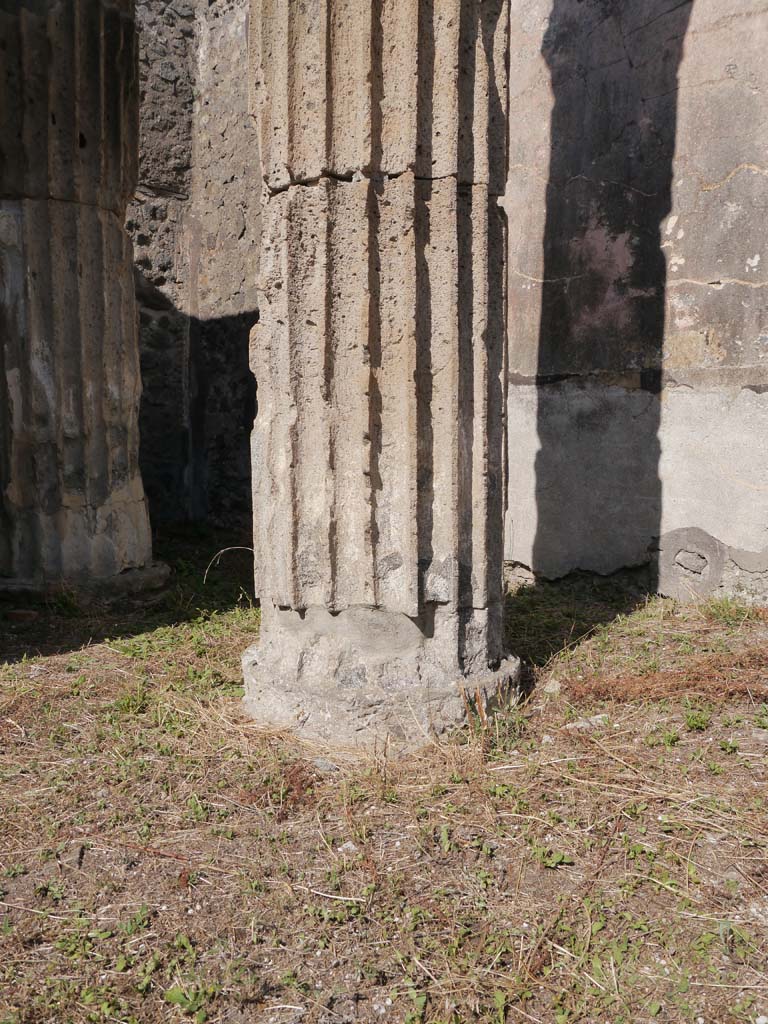 VII.8.01 Pompeii. September 2018. Detail of columns in north-east corner.
Foto Anne Kleineberg, ERC Grant 681269 DÉCOR.