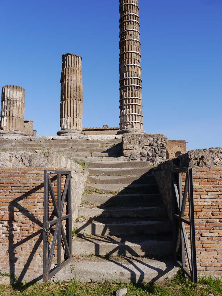 VII.8.01 Pompeii, September 2018. Looking north to steps on east side of Temple.
Foto Anne Kleineberg, ERC Grant 681269 DÉCOR.