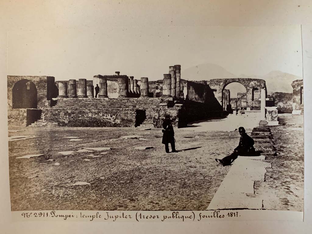 VII.8.1 Pompeii. Photograph by M. Amodio, from an album dated April 1878. Looking north-west towards Temple, from the Forum.
Photo courtesy of Rick Bauer.
