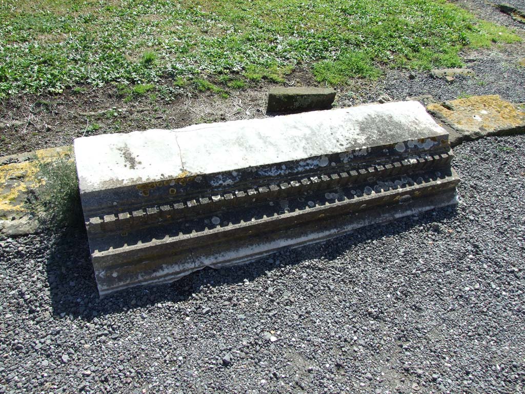 VII.9.1 Pompeii. March 2009. Architectural marble on ground.