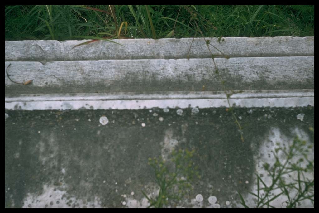 VII.9.1 Pompeii. Architectural marble on ground.
Photographed 1970-79 by Günther Einhorn, picture courtesy of his son Ralf Einhorn.
