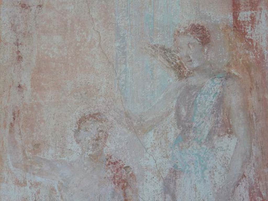 VII.9.7 and VII.9.8 Pompeii. Macellum. May 2015. North-west corner, detail of Victory crowning a warrior? Photo courtesy of Buzz Ferebee.