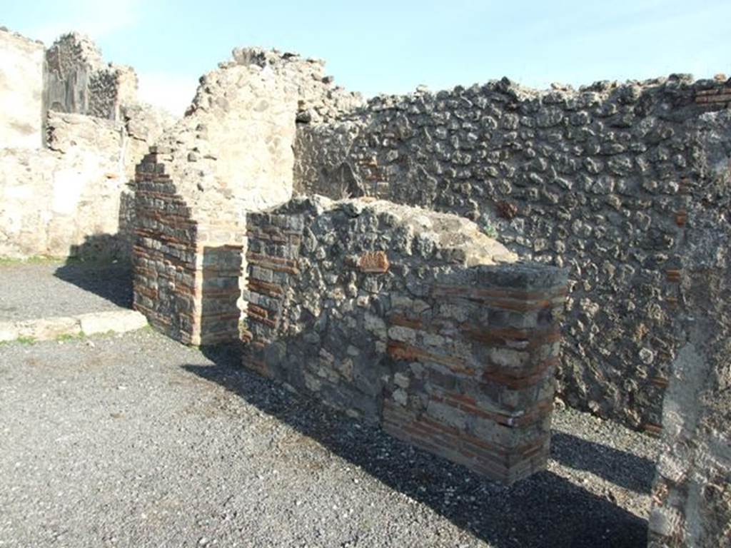 VII.14.6 Pompeii. December 2005. Detail of north-west corner of rear room.