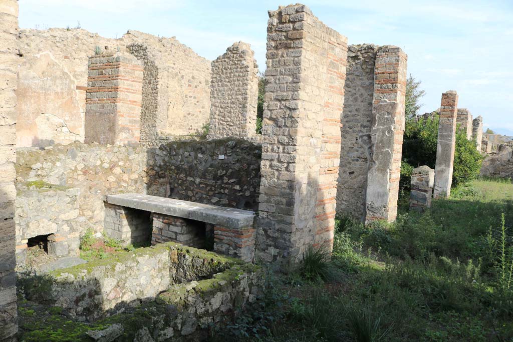 VII.14.18/5 Pompeii. December 2018.  
Looking north-east from entrance doorway, along north side of south portico (room 9). Photo courtesy of Aude Durand.

