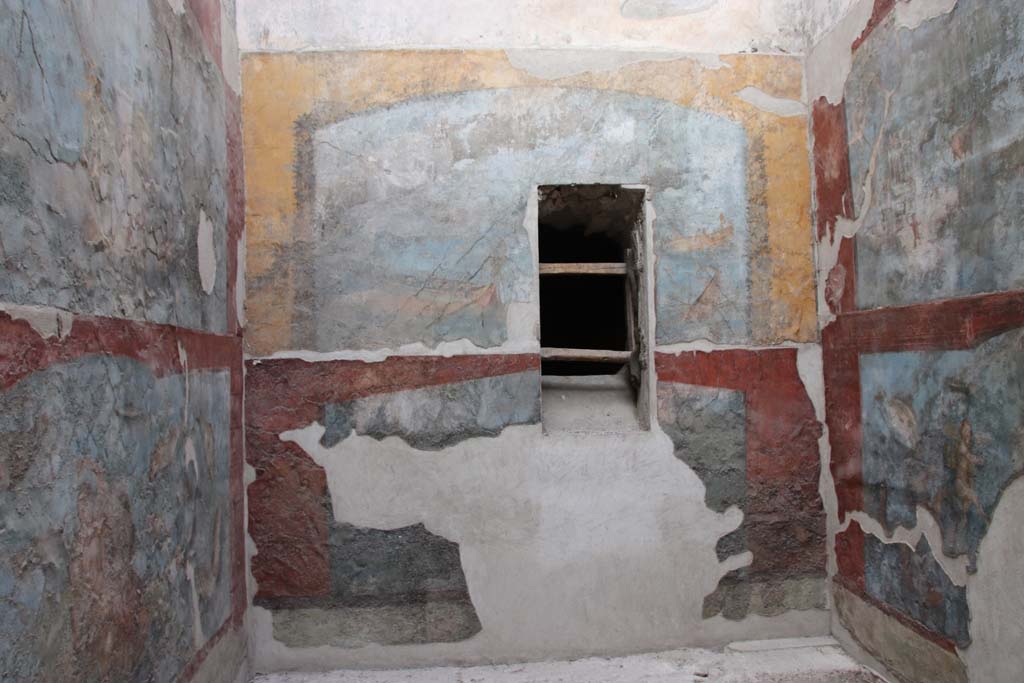VII.16.a Pompeii. December 2006. Room 9, south wall of cascade, plant painting.