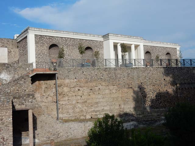 VIII.1.a Pompeii.  Villa Imperiale.  May 2006.  Staircase at west end of portico.