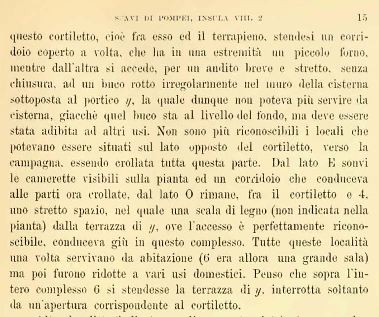 VIII.2.16 Pompeii. Bullettino dell�Instituto di Corrispondenza Archeologica (DAIR), 7, 1892, p.15.