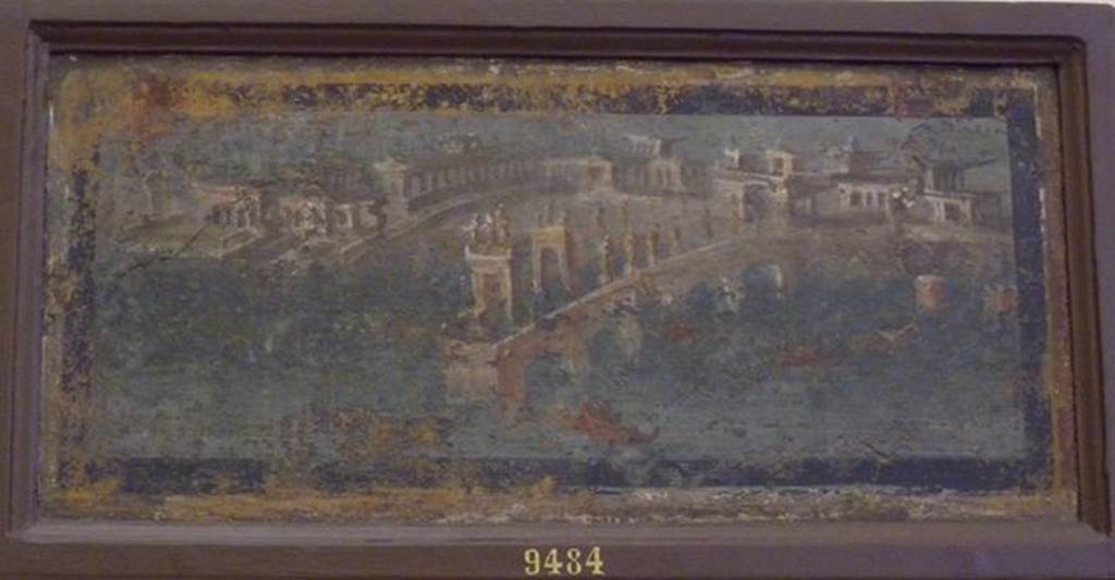 VIII.2.28 Pompeii. Found on 8th July 1758. Wall painting of an arched pier adorned with statues. Now in Naples Archaeological Museum. Inventory number 9484.
See Pagano, M. and Prisciandaro, R., 2006. Studio sulle provenienze degli oggetti rinvenuti negli scavi borbonici del regno di Napoli. Naples : Nicola Longobardi. (p.27) PAH I, 1, 77.