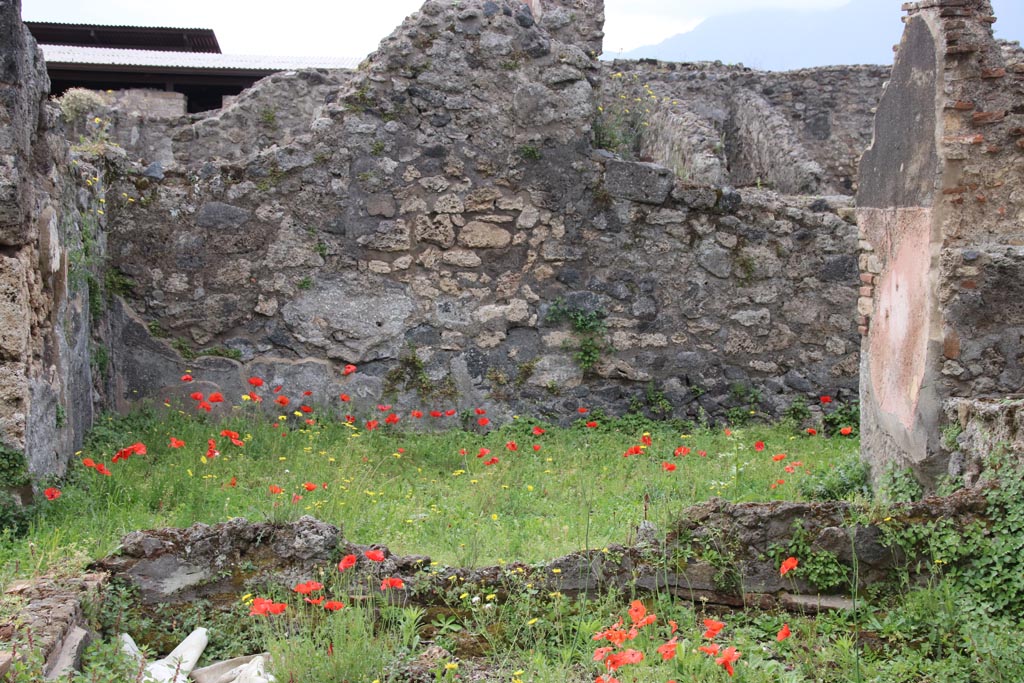 VIII.3.21 Pompeii. May 2024.
Looking across south side of garden area (8) to room 2, photo taken over wall from VIII.3.24. Photo courtesy of Klaus Heese.