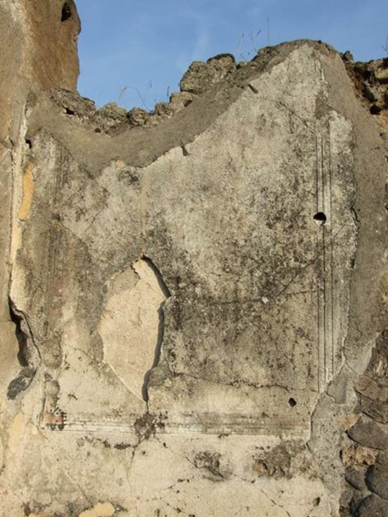 VIII.5.20 Pompeii. December 2007. East wall. Detail of plaster panel on wall.